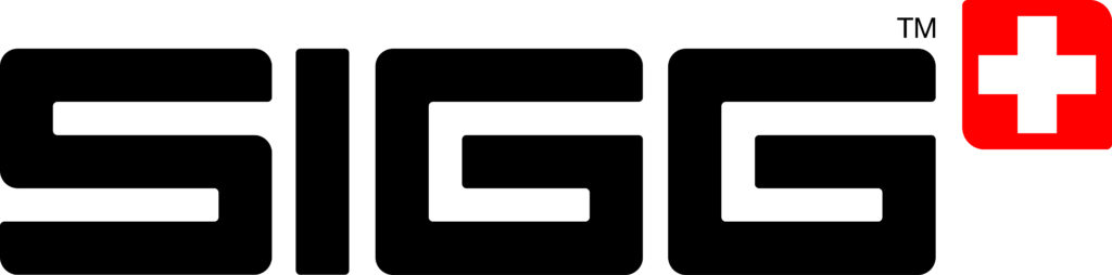Logo SIGG schwarz rot Hintergrund weiss