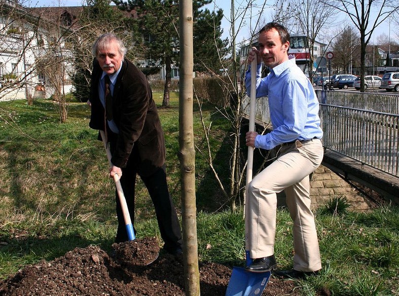 Baum schauffeln zwei Personen pflanzen