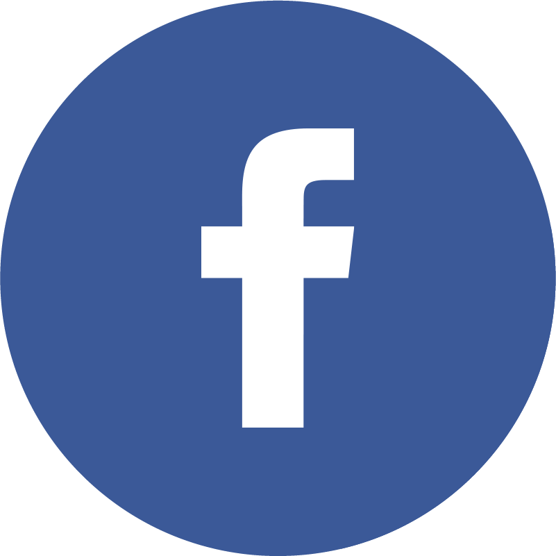 Icon Facebook weiss blau rund ohne Hintergrund
