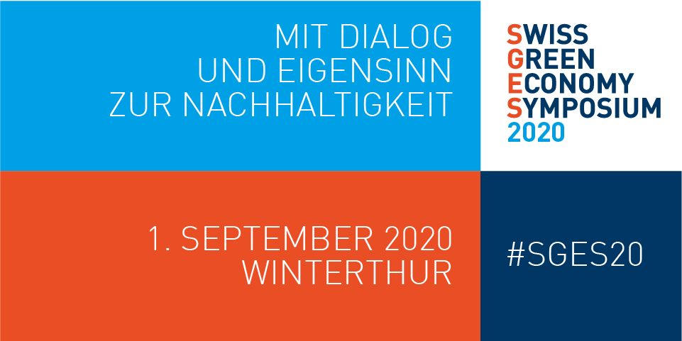 Logo Swiss Green Economy Symposium rot blau weiss