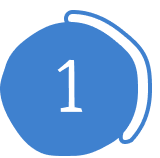 Button Nummer drei 1 Kreis rund blau ohne Hintergrund