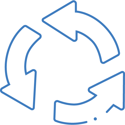 Icon Kreislauf blau ohne Hintergrund