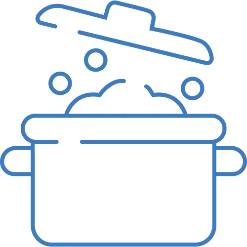 Icon Pfanne blau ohne Hintergrund