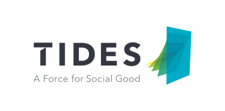 Logo Tides a force for social good grün gelb blau schwarz ohne Hintergrund