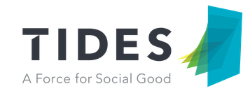 Logo Tides a force for social good grün gelb blau schwarz ohne Hintergrund