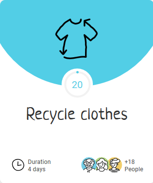 Recycle Clothes challenge blau Icon recycle repair