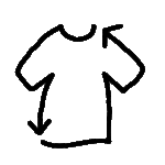 Icon T-shirt reparieren gezeichnet schwarz