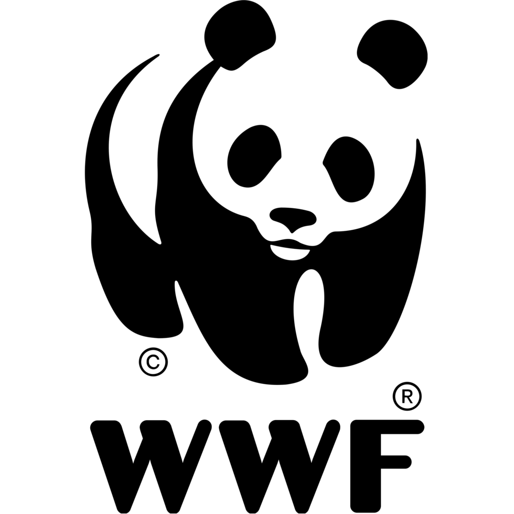 WWF Logo schwarz weiss Hintergrund transparent