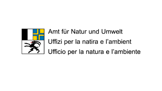 Logo Amt für Natur und Umwelt Graubünden schwarz gelb blau