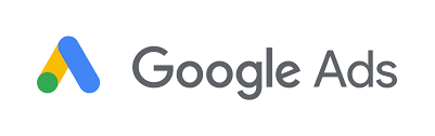 Logo Google Ads A grau blau gelb grün weiss Hinter