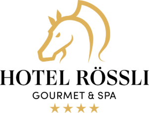 Logo und Claim Hotel Rössli ohne Hintergrund schwarz beige